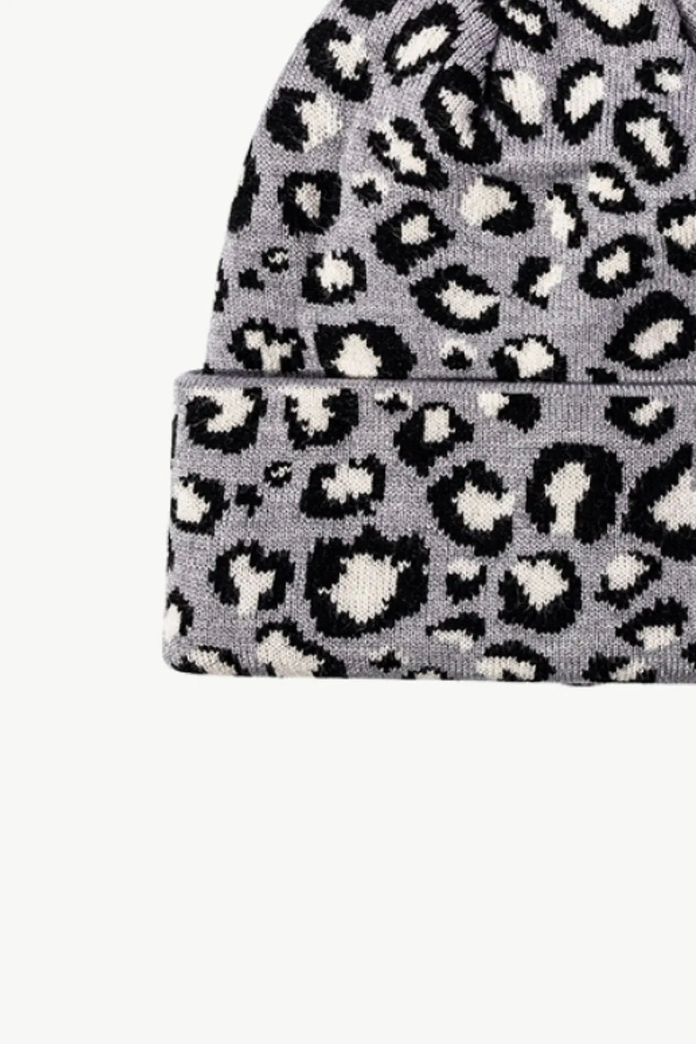 Leopard Pattern Cuffed Beanie - Wellen Fashion