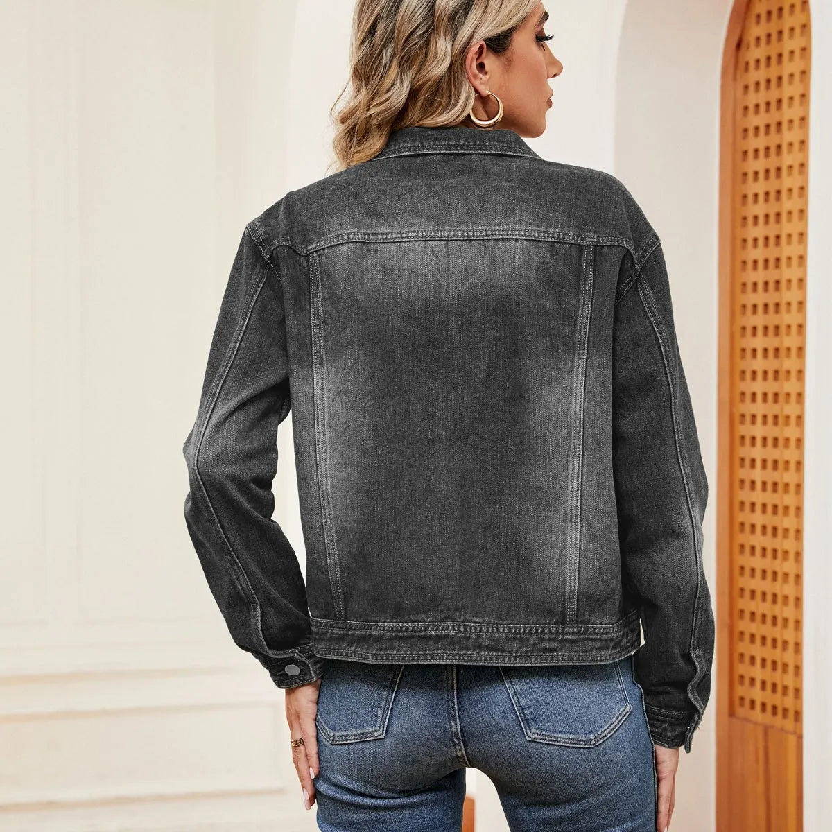 Washed Denim Jacket - Wellen Fashion