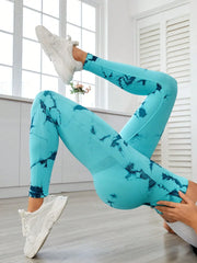 Printed High Waist Active Leggings - Wellen Fashion