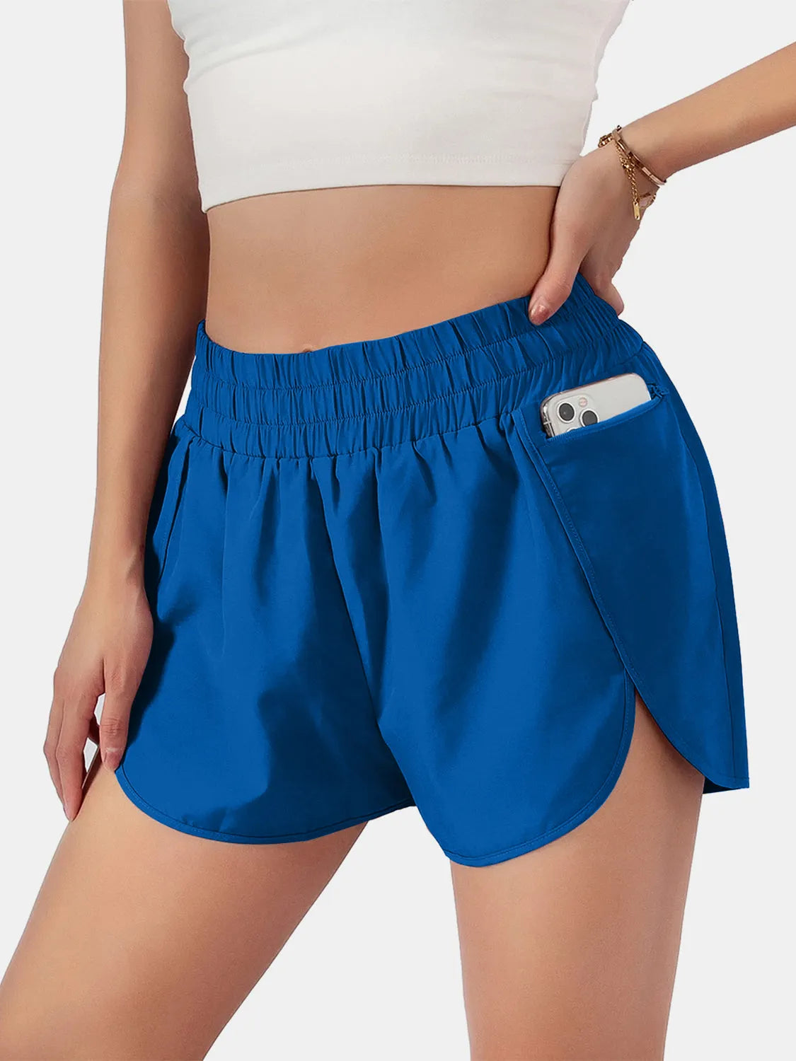 Elastic Waist Active Shorts - Wellen Fashion