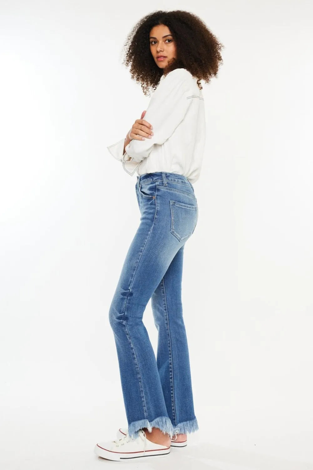 Kancan High Rise Frayed Hem Jeans