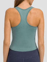 Millennia Round Neck Racerback Active Tank - Wellen Fashion