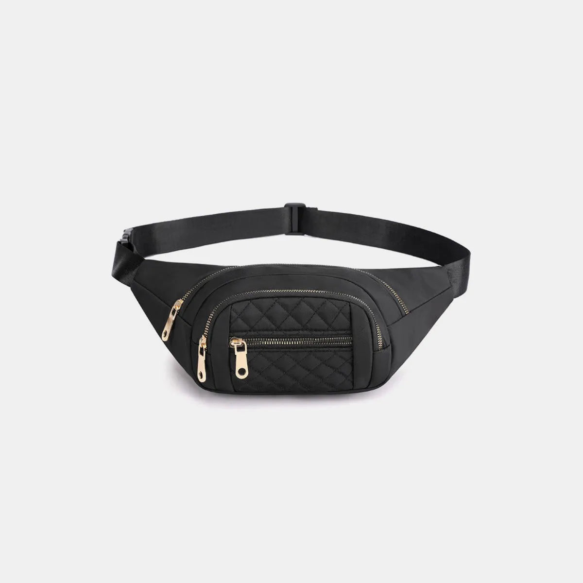 Zenana Quilted Multi Pocket Waist Belt Bag - Wellen Fashion