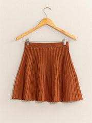 HYFVE High Waist Knit Pleated Flare Mini Skirt - Wellen Fashion