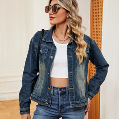 Washed Denim Jacket - Wellen Fashion