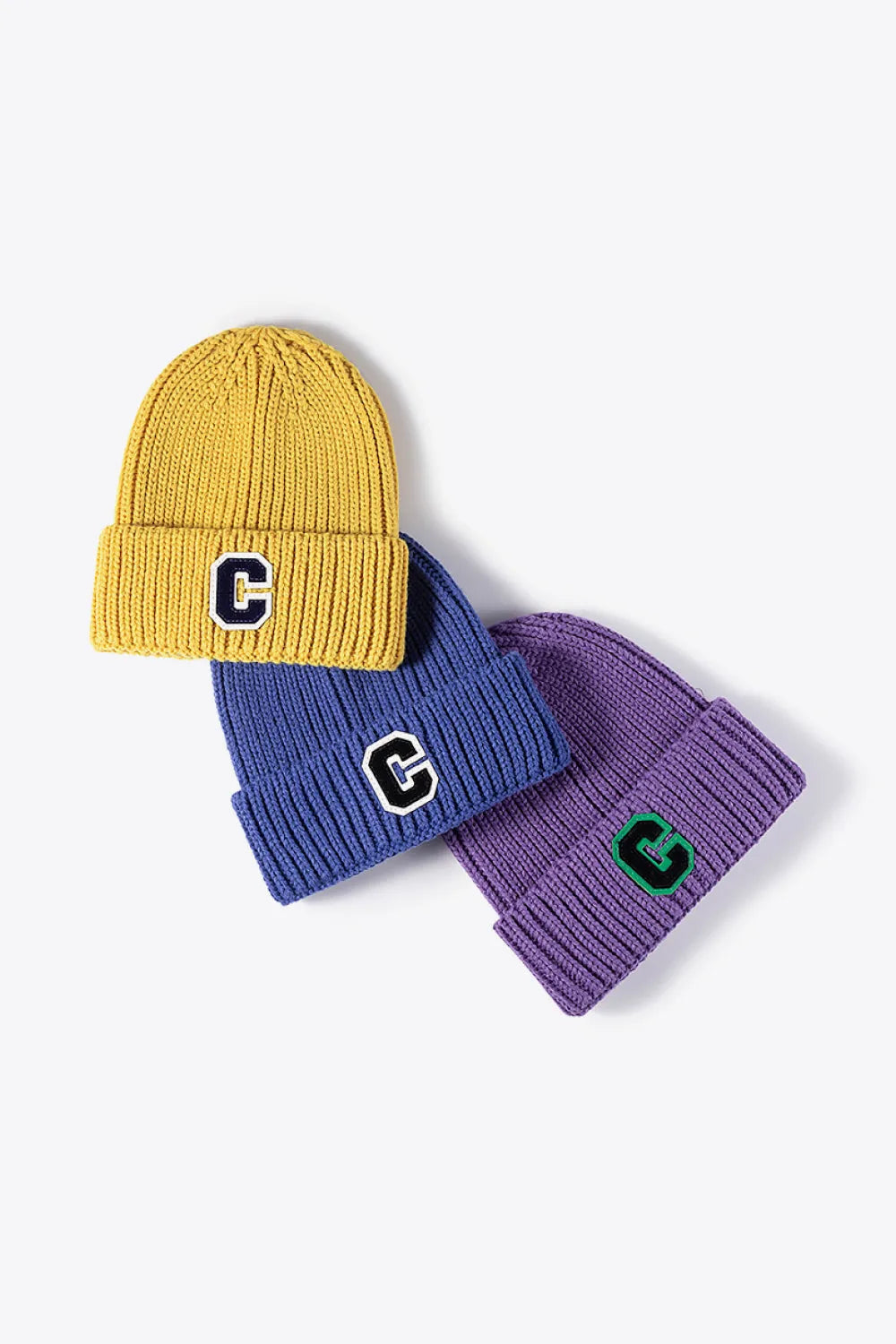 Letter C Patch Cuffed Beanie - Wellen Fashion