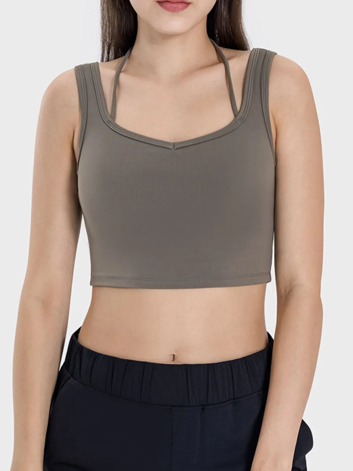 Millennia Crisscross Square Neck Active Tank - Wellen Fashion