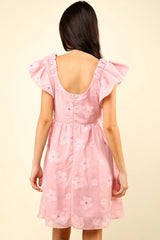 VERY J Flower Embroidered Organza Mini Dress - Wellen Fashion