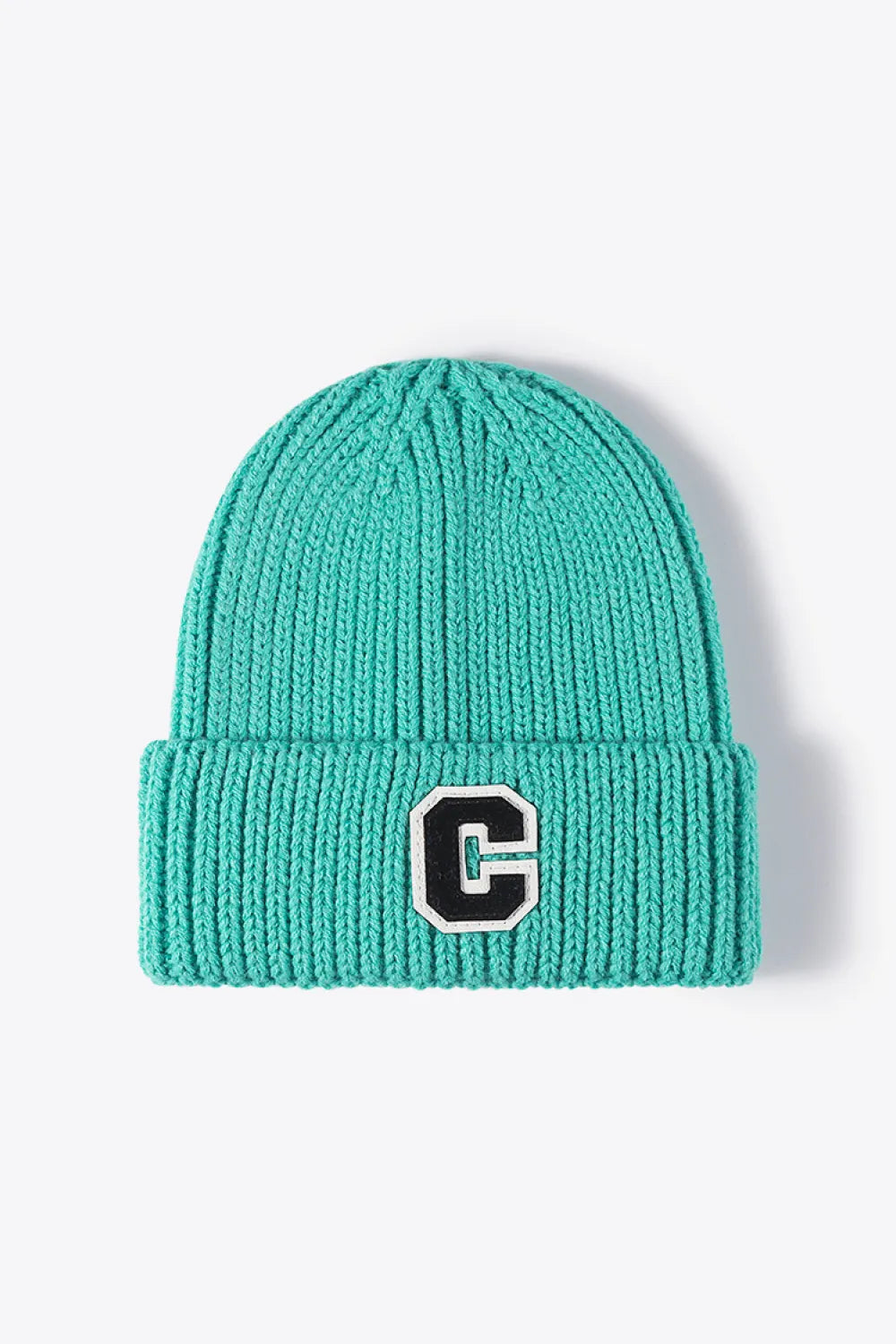 Letter C Patch Cuffed Beanie - Wellen Fashion