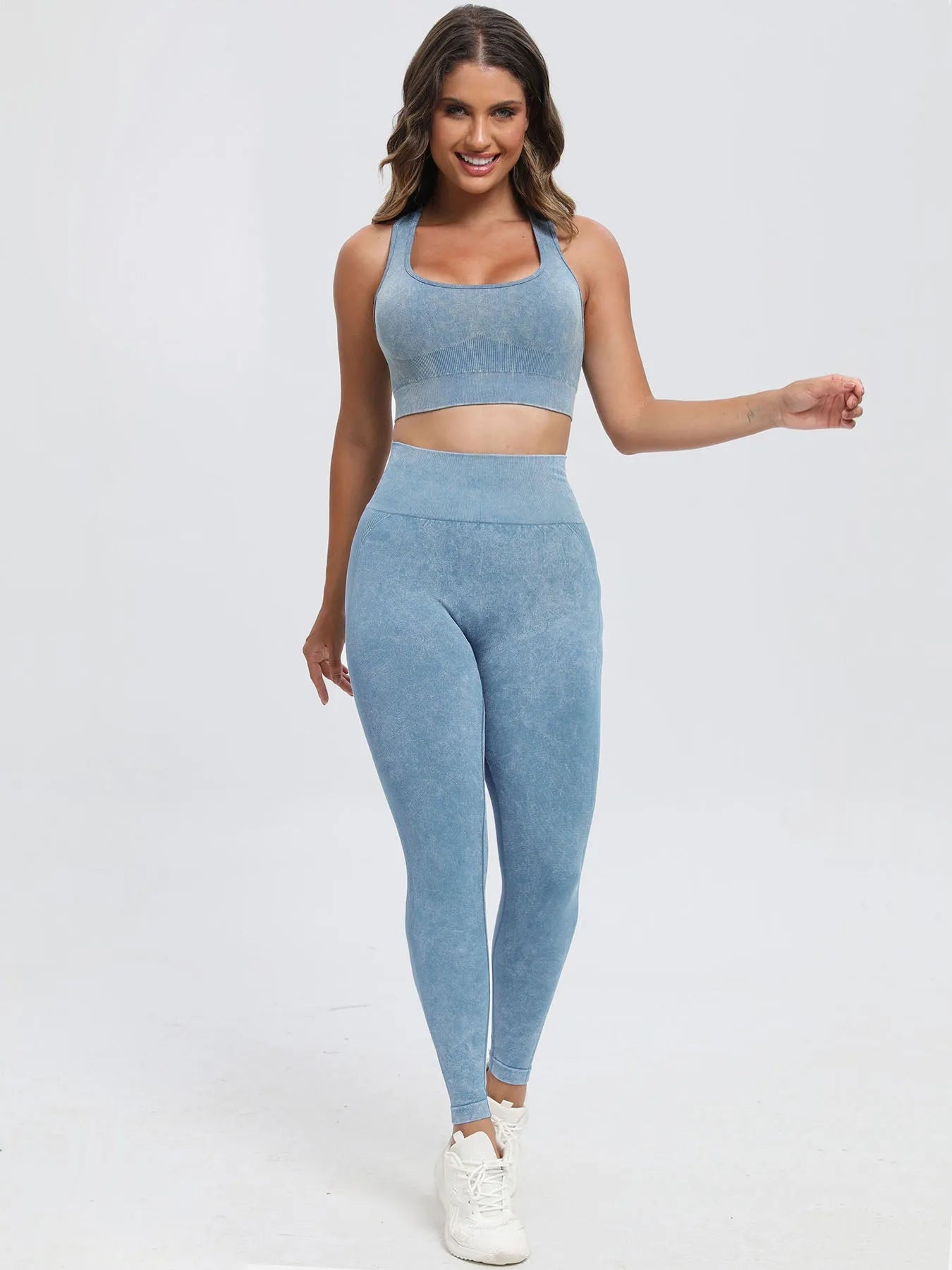 Scoop Neck Wide Strap Top and Pants Active Set - Wellen Fashion