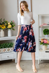 Reborn J Floral Wrap Ruffled Skirt - Wellen Fashion