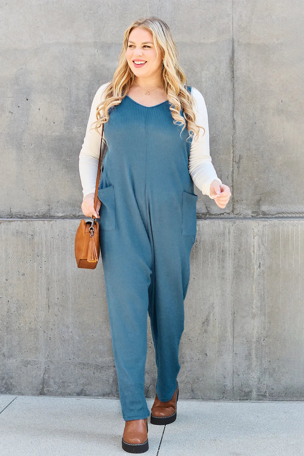 Double Take Full Size Sleeveless Straight Jumpsuit - Wellen Fashion