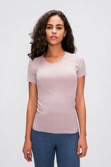 Millennia Round Neck Short Sleeve Active T-Shirt - Wellen Fashion