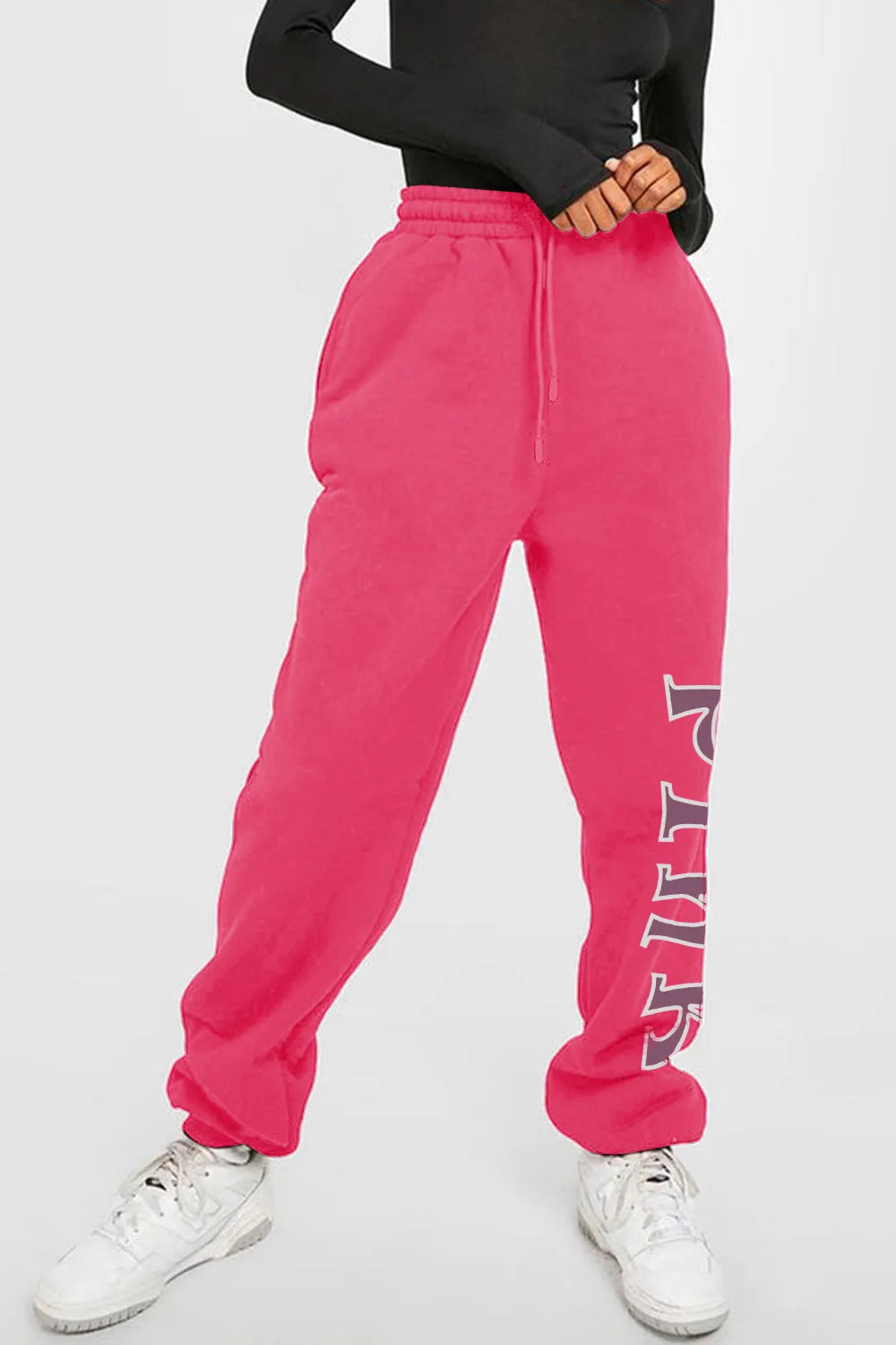 Simply Love Full Size PINK Graphic Sweatpants - Wellen Fashion