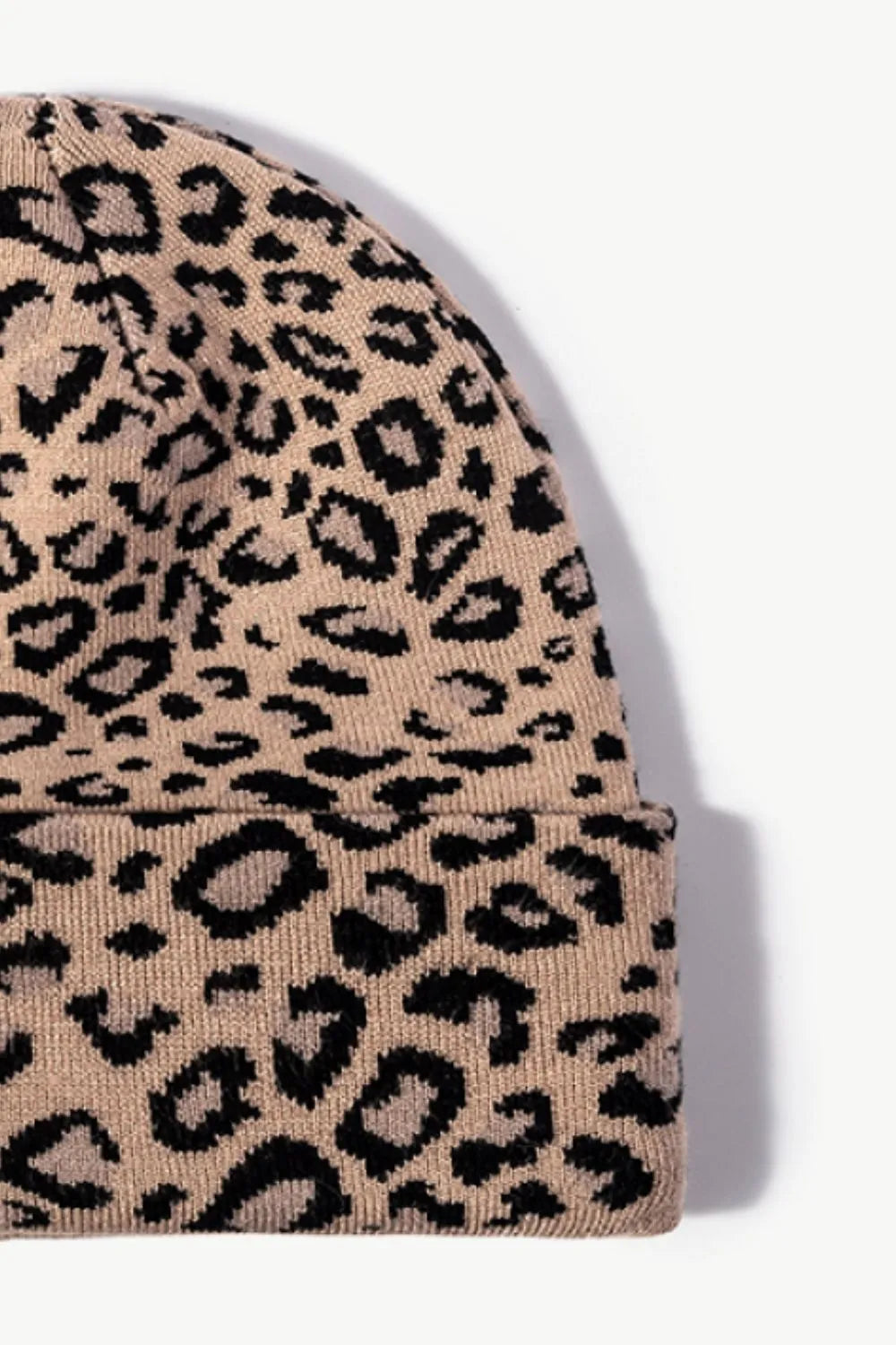 Leopard Pattern Cuffed Beanie - Wellen Fashion