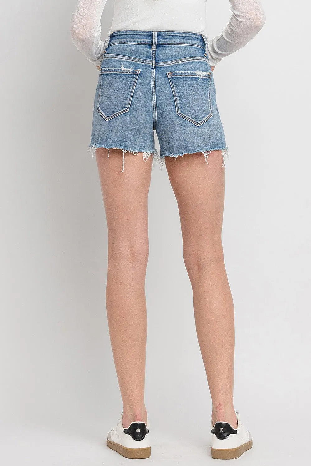 Vervet by Flying Monkey High Rise Denim Shorts - Wellen Fashion