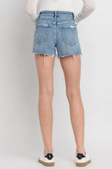 Vervet by Flying Monkey High Rise Denim Shorts - Wellen Fashion