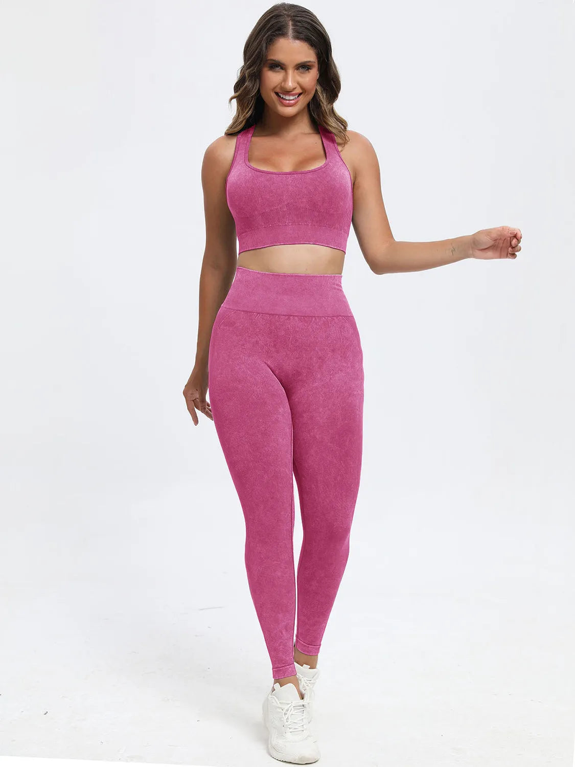 Scoop Neck Wide Strap Top and Pants Active Set - Wellen Fashion