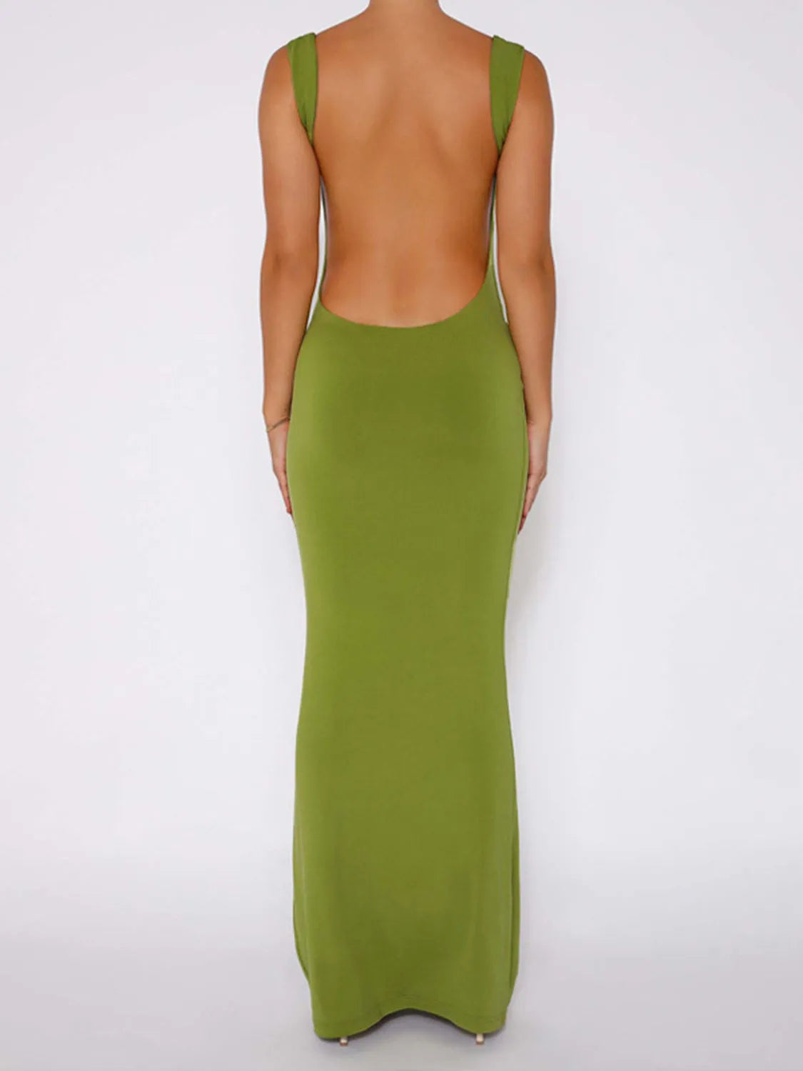 Backless Wide Strap Maxi Dress - Wellen Fashion