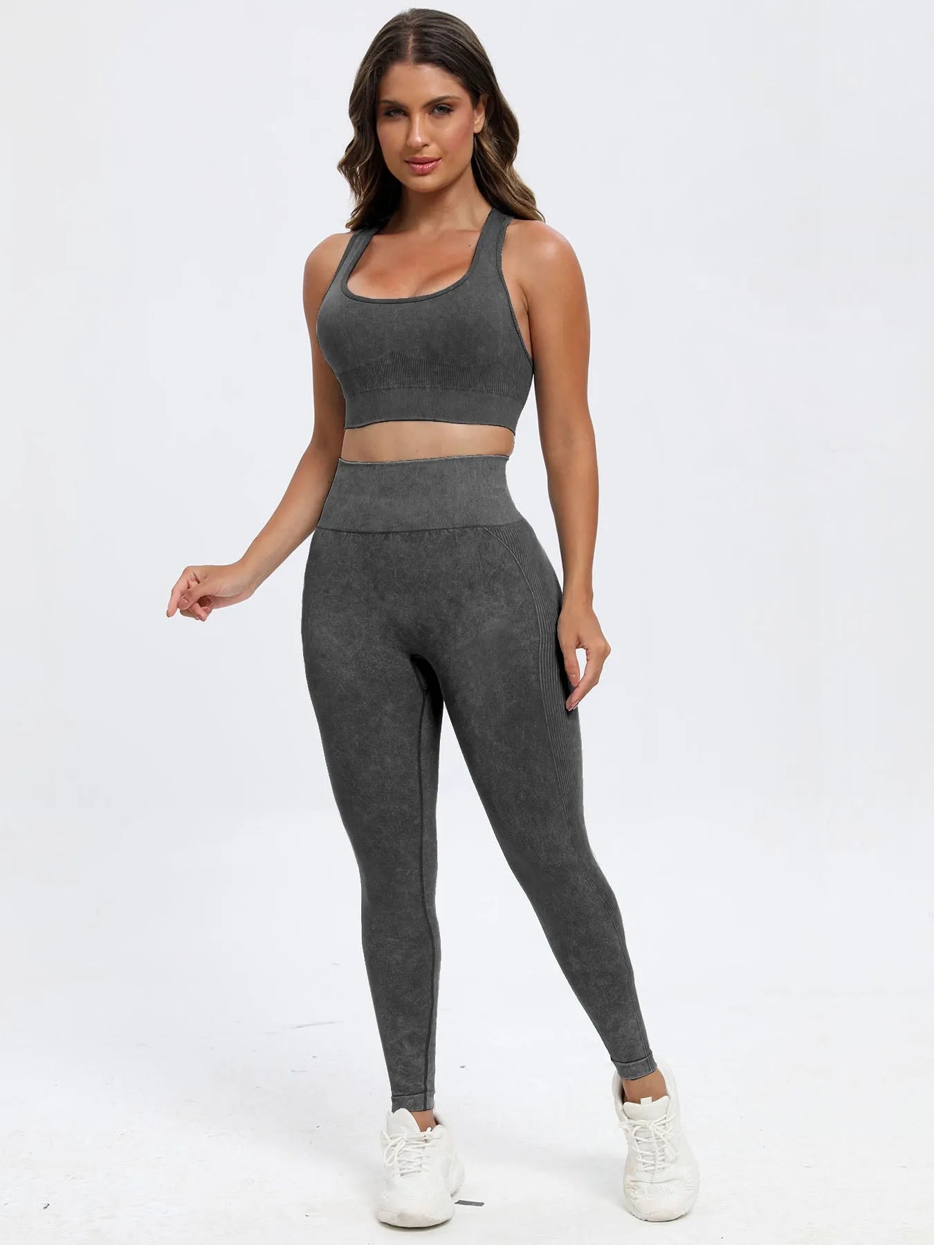 Scoop Neck Wide Strap Top and Pants Active Set - Wellen Fashion