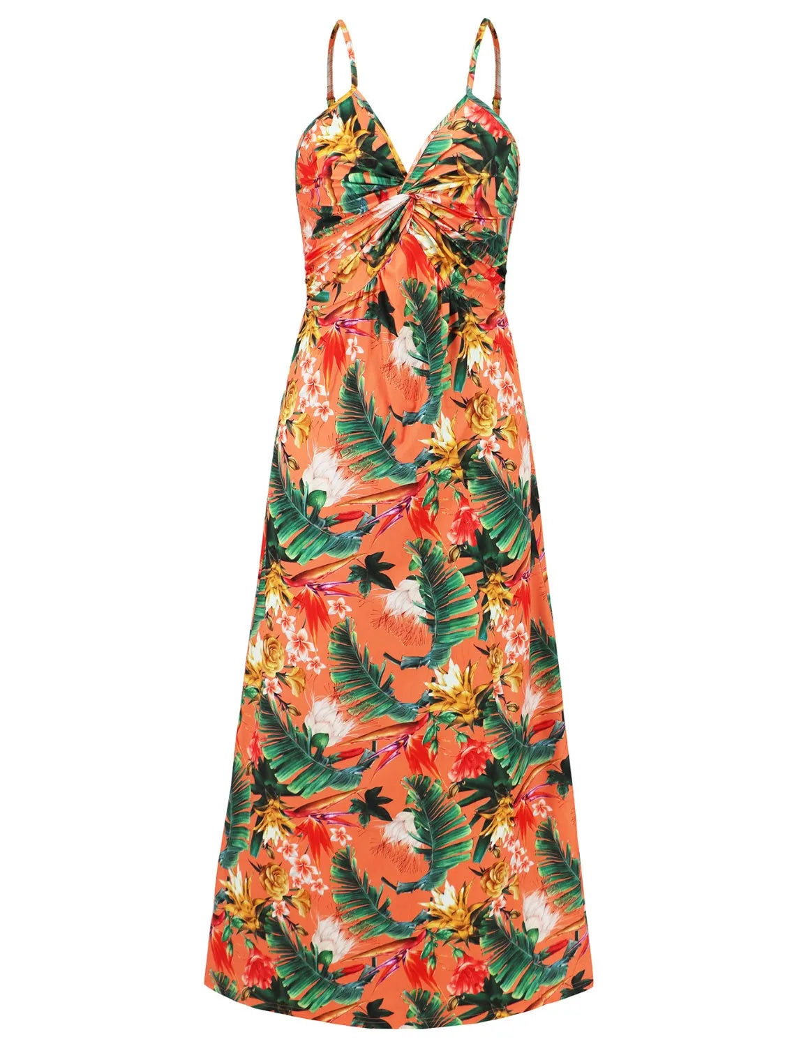 Twisted Printed V-Neck Cami Dress - Wellen Fashion