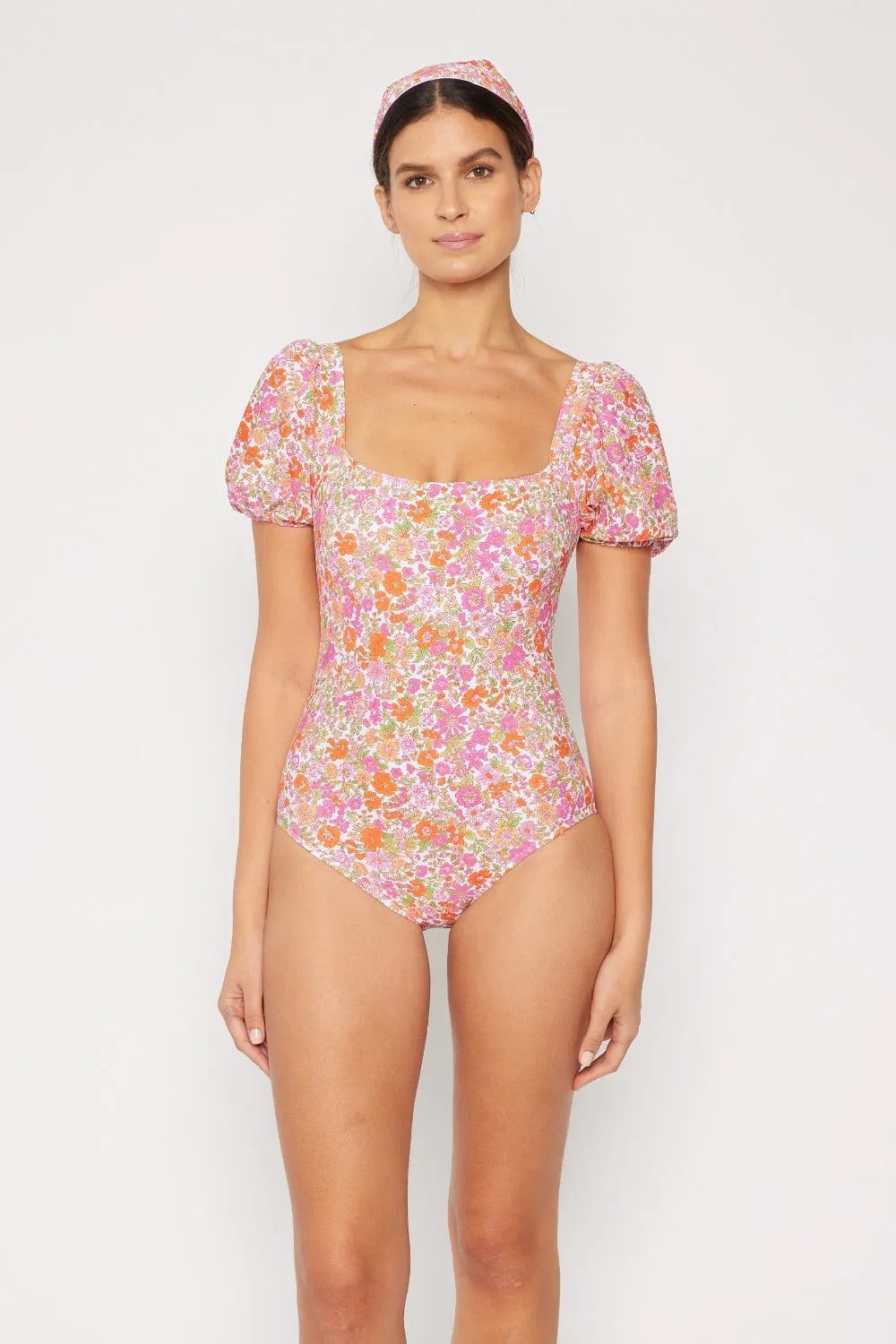 Marina West Swim Floral Puff Sleeve One-Piece - Wellen Fashion