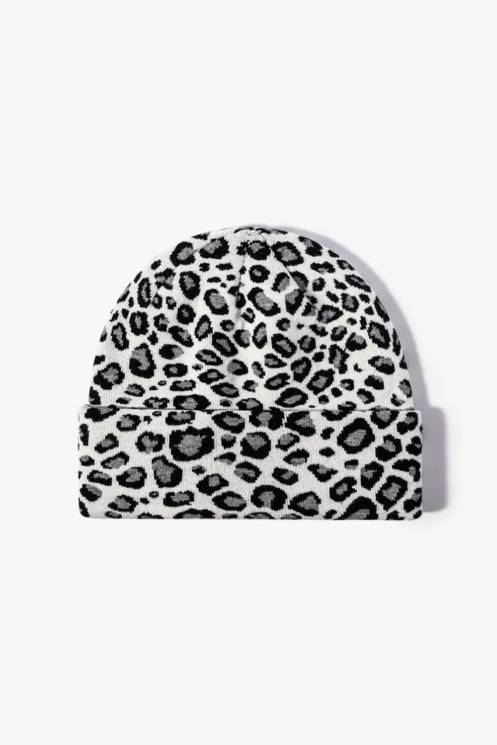 Leopard Pattern Cuffed Beanie - Wellen Fashion