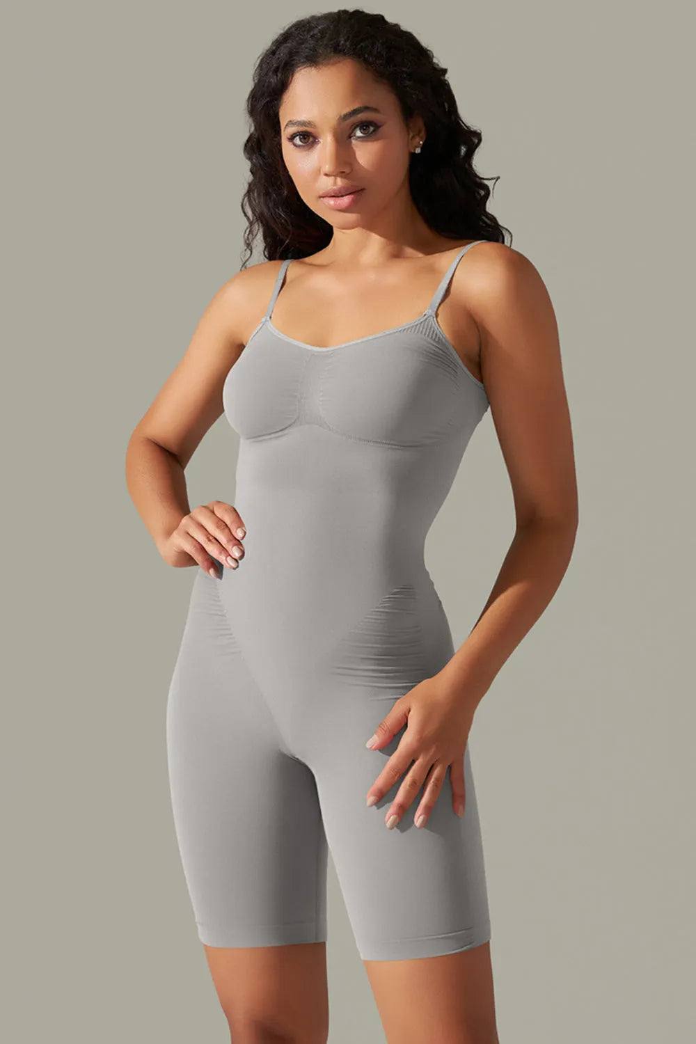 Spaghetti Strap Active Romper - Wellen Fashion