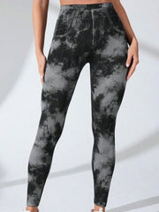 Tie-Dye High Waist Active Leggings - Wellen Fashion