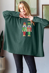 Heimish Sequin Nutcracker Long Sleeve Ribbed Top - Wellen Fashion