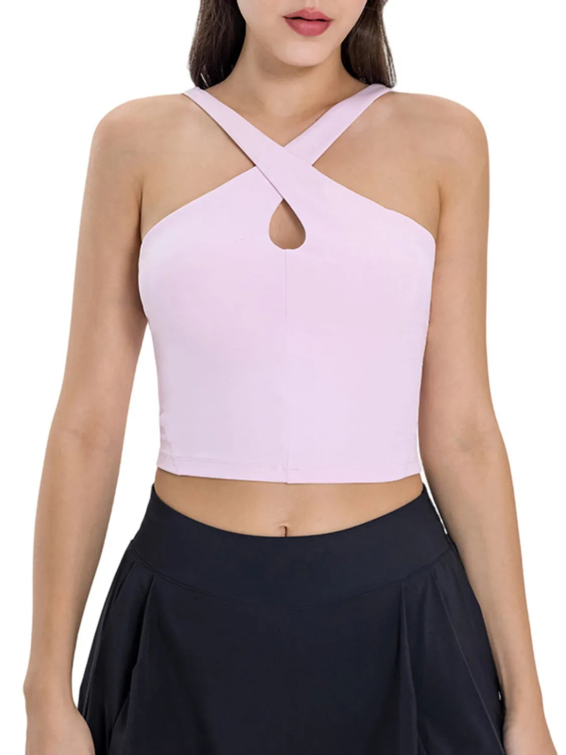 Millennia Crisscross Grecian Neck Active Cami - Wellen Fashion