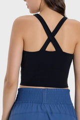 Millennia Crisscross Grecian Neck Active Cami - Wellen Fashion