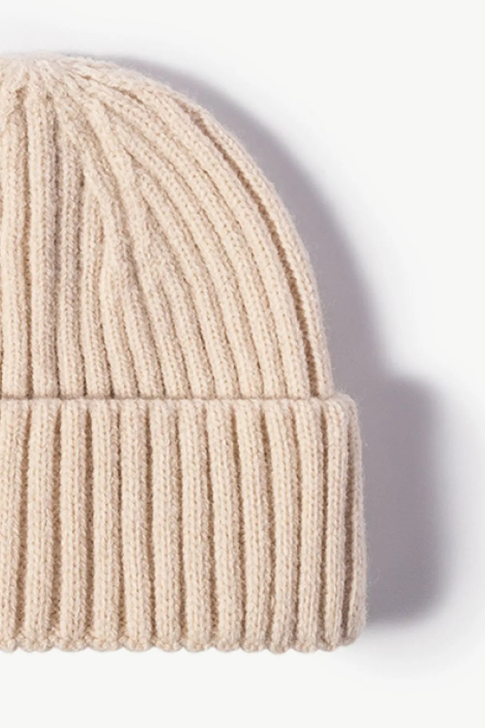 Rib-Knit Cuff Beanie - Wellen Fashion