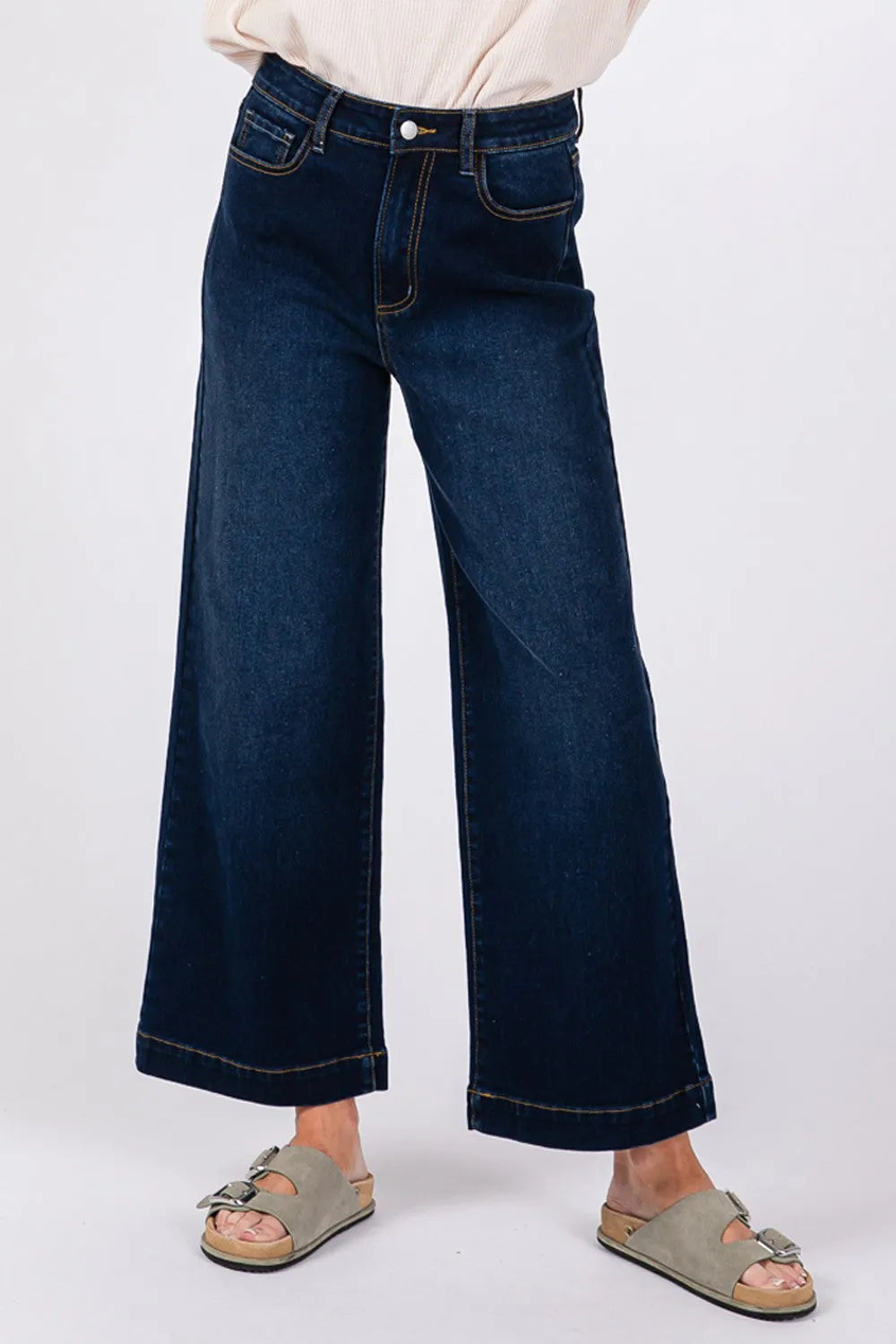 SAGE + FIG High Waist Wide Leg Jeans - Wellen Fashion