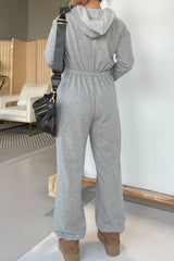 Full Size Drawstring Long Sleeve Jumpsuit - Wellen Fashion