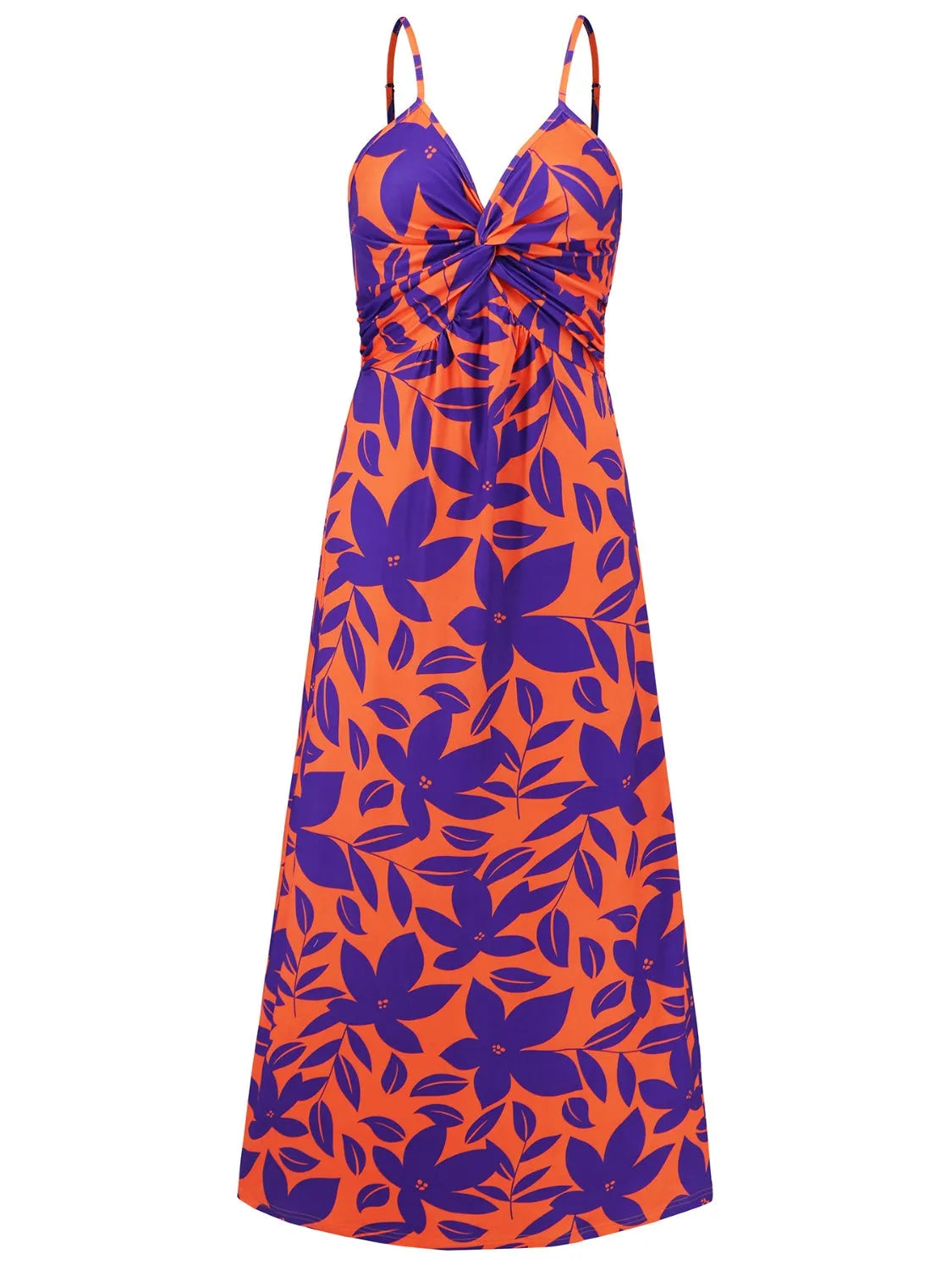 Twisted Printed V-Neck Cami Dress - Wellen Fashion