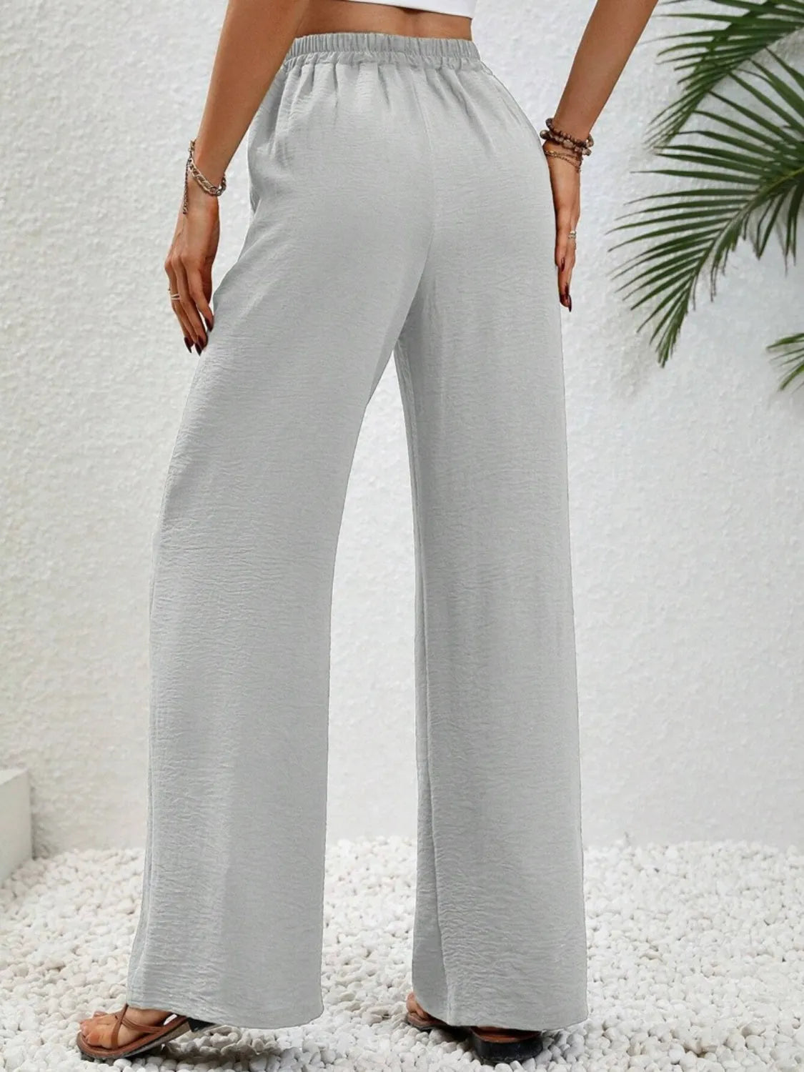 Wide Leg Drawstring Pants - Wellen Fashion