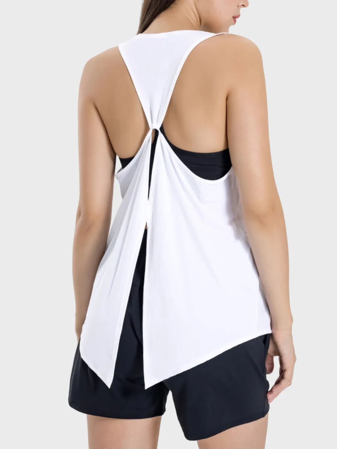 Millennia Round Neck Wide Strap Active Tank - Wellen Fashion