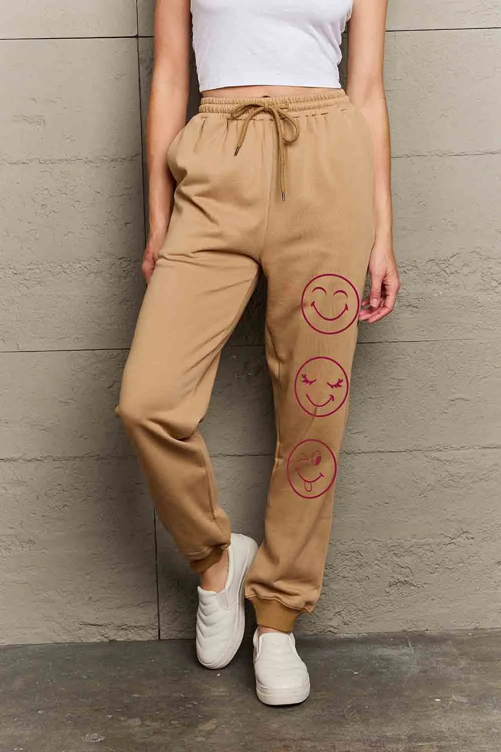 Simply Love Full Size Emoji Graphic Sweatpants - Wellen Fashion