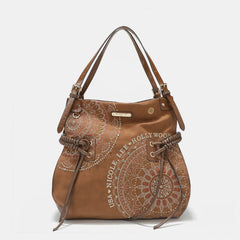 Nicole Lee USA Side Braided Tassel Inlaid Rhinestone Embroidery Hobo Bag - Wellen Fashion