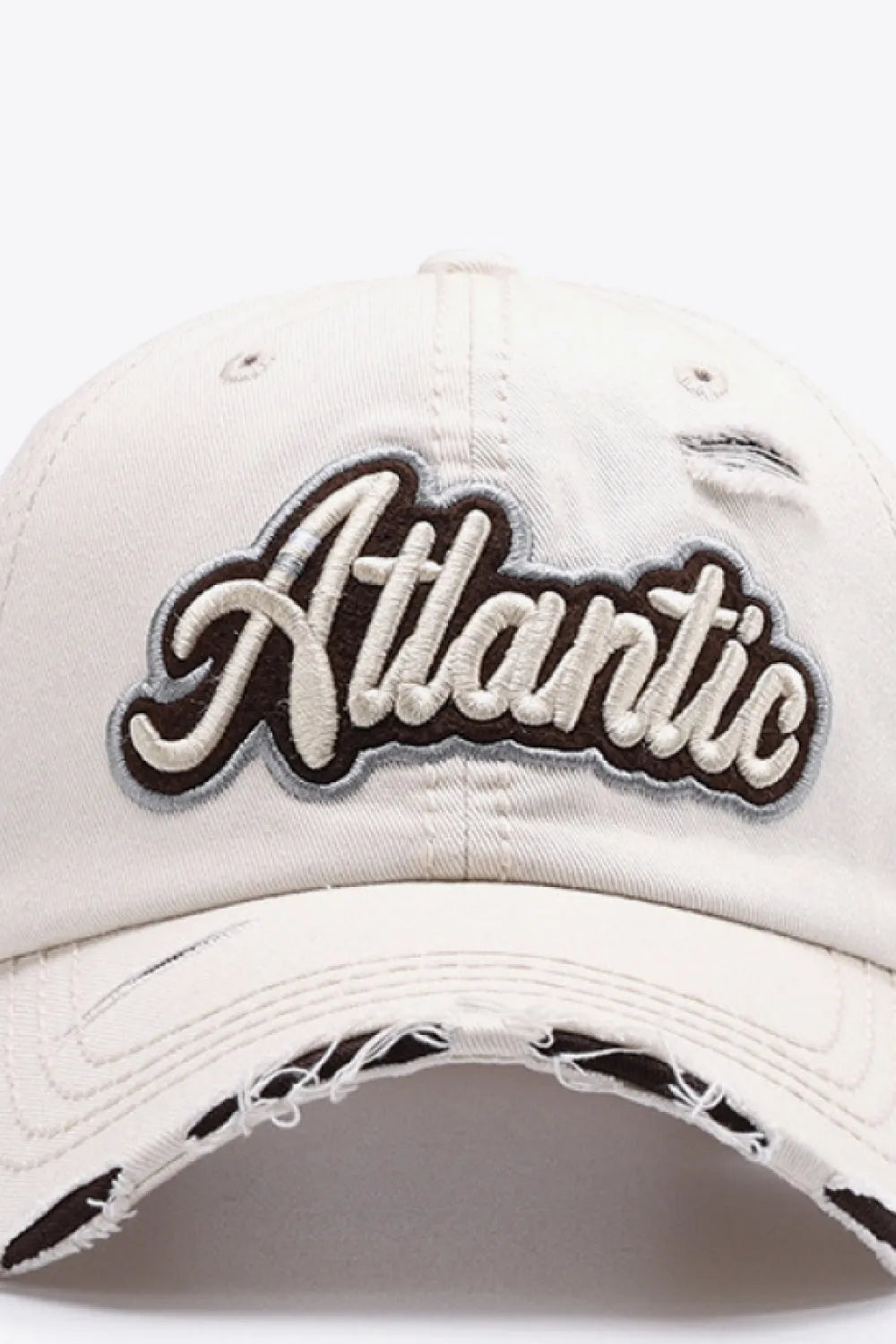 ATLANTIC Graphic Distressed Baseball Cap - Wellen Fashion