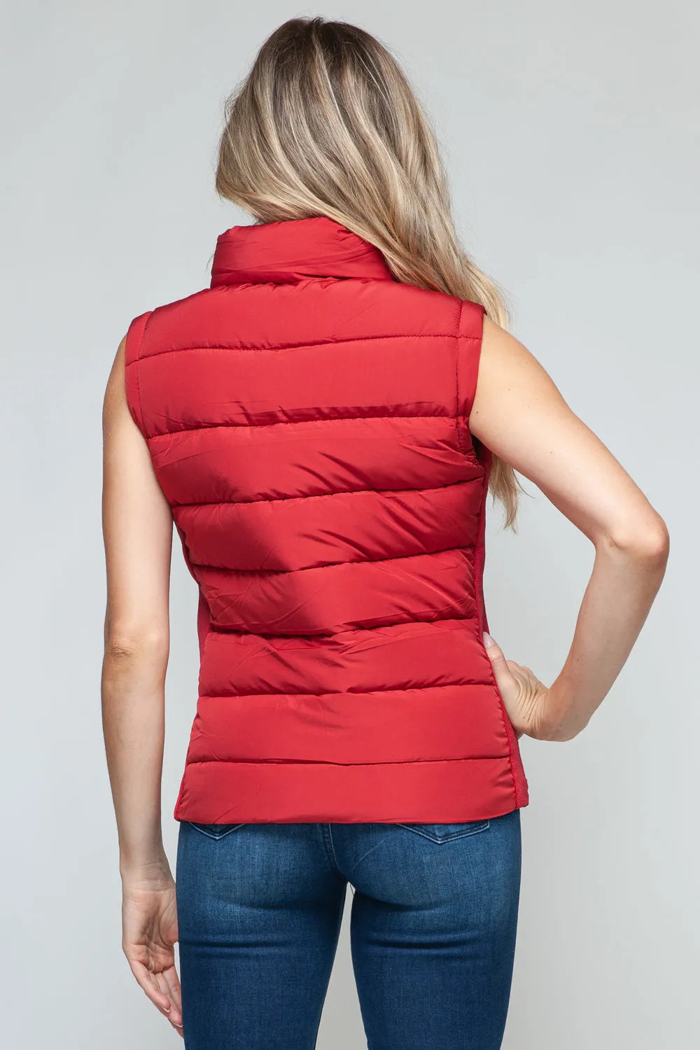 Snobbish Zip Up Turtleneck Vest with Pockets - Wellen Fashion