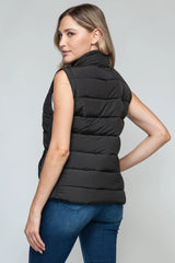 Snobbish Zip Up Turtleneck Vest with Pockets - Wellen Fashion