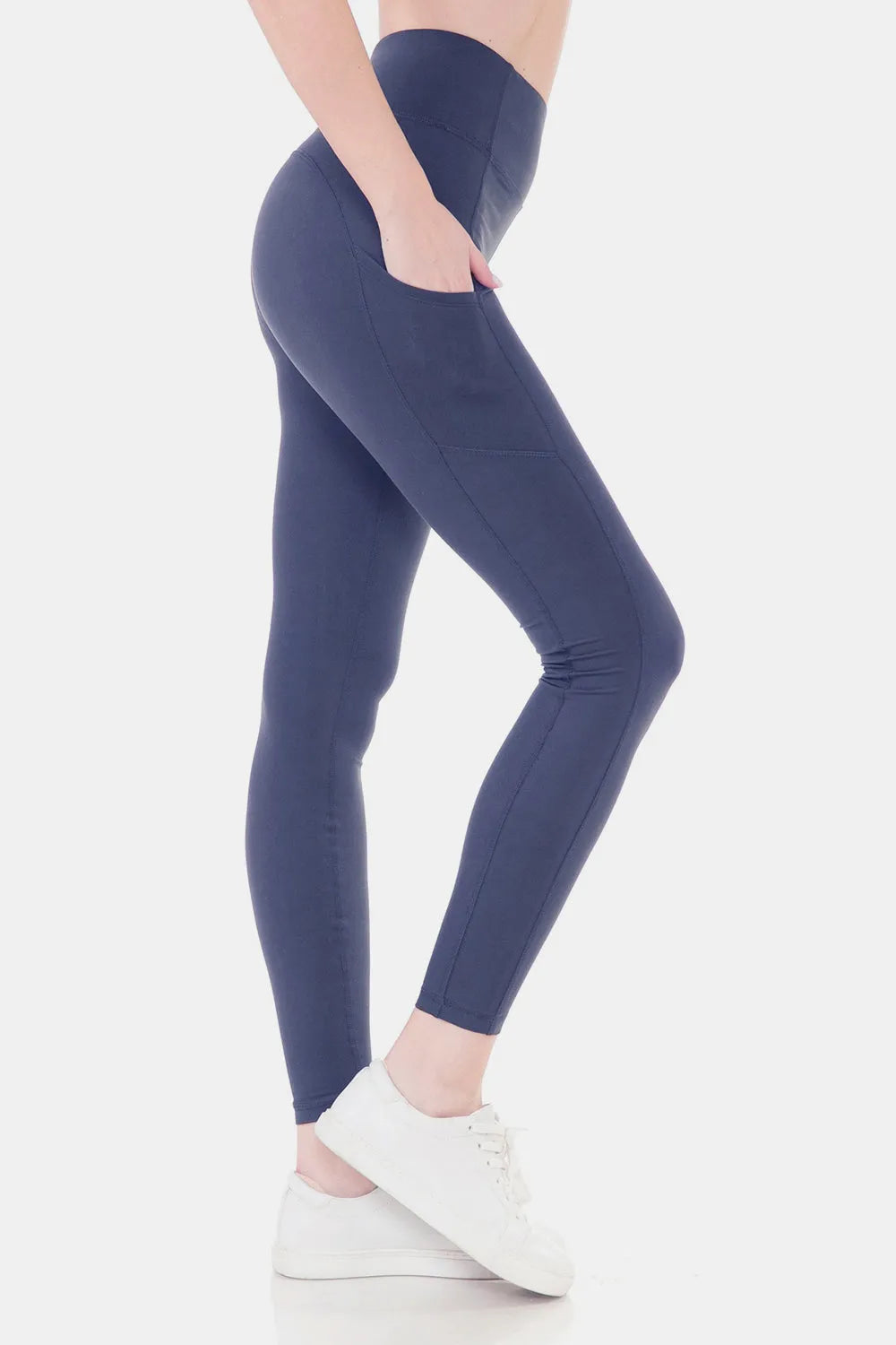 Leggings Depot High Waist Wide Waistband Leggings - Wellen Fashion