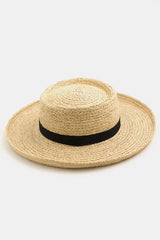 Fame Wide Brim Straw Weave Hat - Wellen Fashion