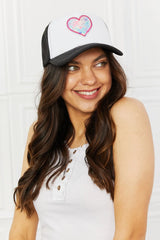 Fame Falling For You Trucker Hat in Black - Wellen Fashion