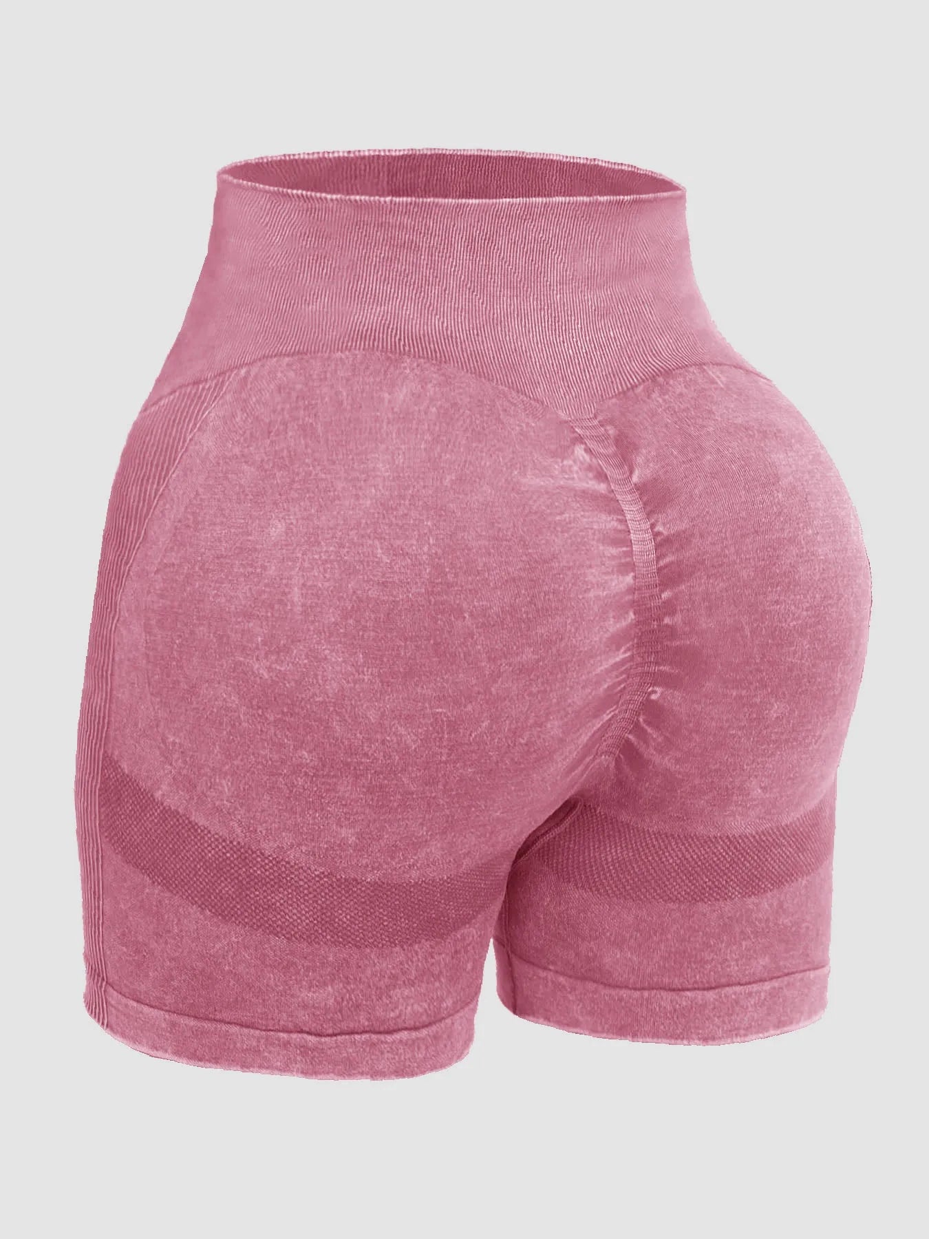 Washed High Waist Active Shorts - Wellen Fashion