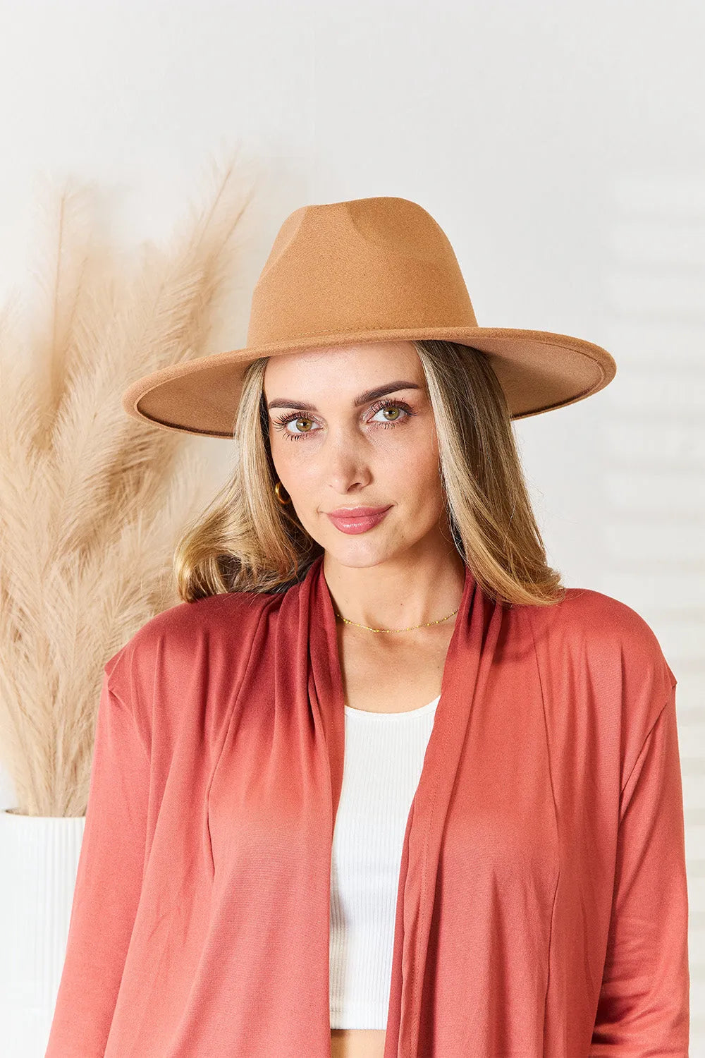 Fame Flat Brim Fedora Fashion Hat - Wellen Fashion