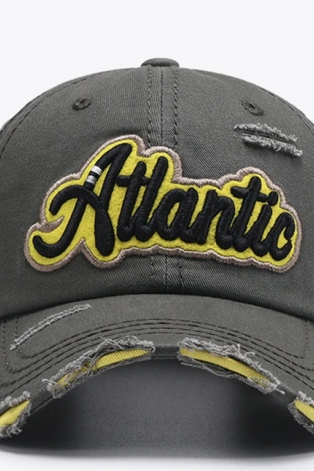 ATLANTIC Graphic Distressed Baseball Cap - Wellen Fashion