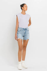 Vervet by Flying Monkey High Rise Denim Shorts - Wellen Fashion